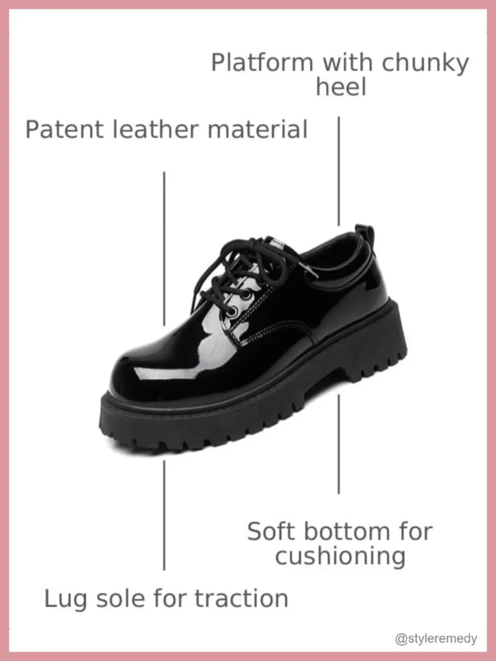 Men's Patent Leather Chunky Platform Lace Up Oxfords Derby Dress Shoes